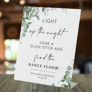 Minimalist light up the night glow dance sign