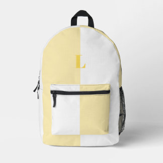 Minimalist Light Yellow and White Custom Backpacks