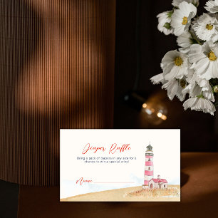Minimalist Lighthouse Diaper Raffle Baby Shower  Enclosure Card