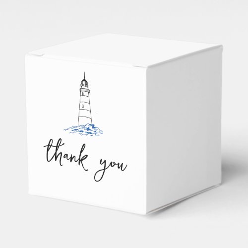 Minimalist Lighthouse Wedding Favor Box