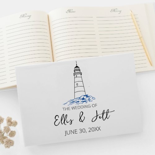Minimalist Lighthouse Wedding Guest Book