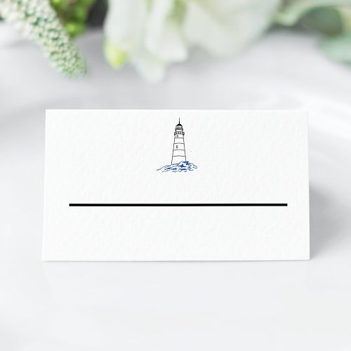 Minimalist Lighthouse Wedding Place Card