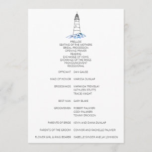 Minimalist Lighthouse Wedding Program