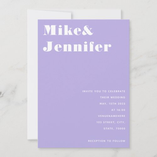 Minimalist Lilac Lavender Photo  Qr Code RSVP  Invitation