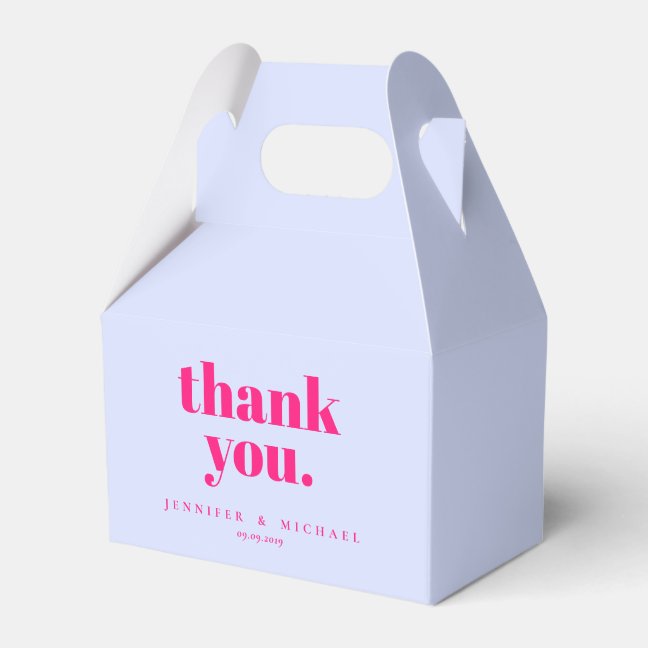 Minimalist Lilac Pink Signature Thank you Favor Boxes