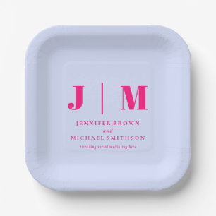 Minimalist Lilac Pink Simple Eating Wedding Paper Plates