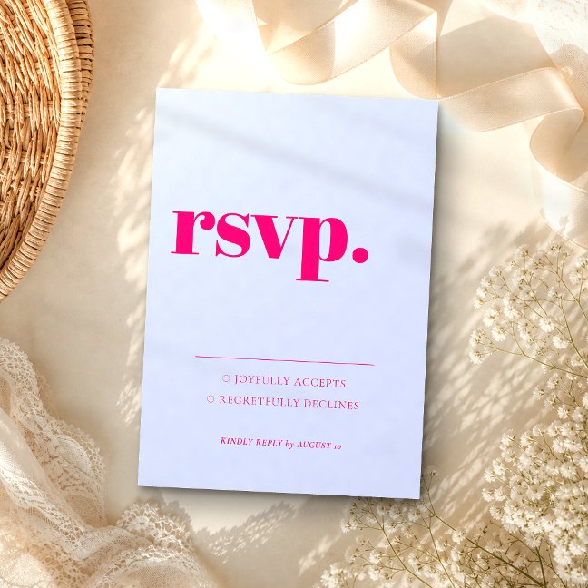 Minimalist Lilac Pink Simple Kindly Reply RSVP Card