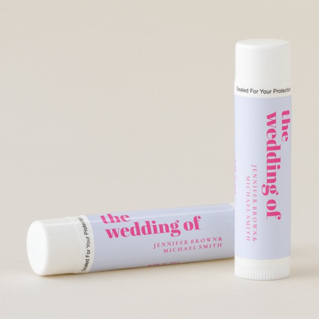 Minimalist Lilac Pink Simple Swash Wedding gift Lip Balm