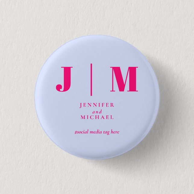 Minimalist Lilac Pink Simple Trend Wedding Button (Front)