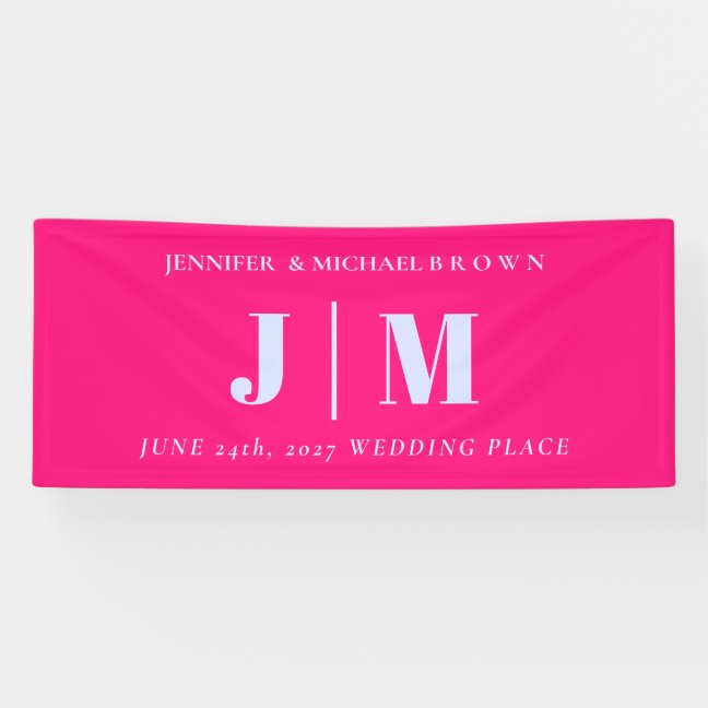 Minimalist Lilac Pink Simple Wedding day party Banner