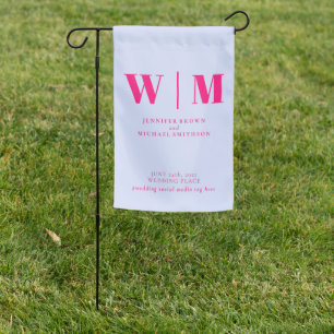 Minimalist Lilac Pink Trend Modern Simple Wedding Garden Flag