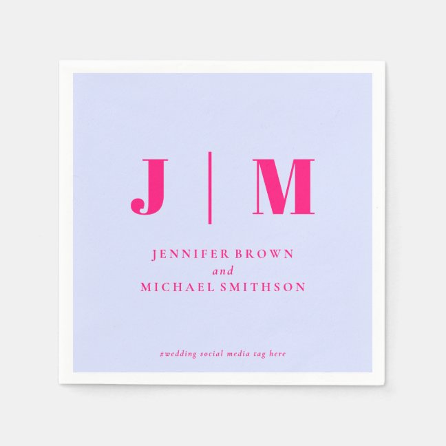 Minimalist Lilac Pink Wedding Napkins