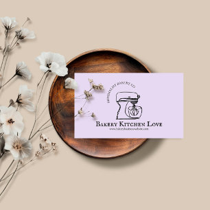 Minimalist Lilac Purple Bakery Cake Designer Business Card
