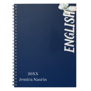 Minimalist Lilac Vertical Text School Subject Notebook