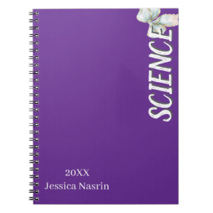 Minimalist Lilac Vertical Text School Subject Notebook