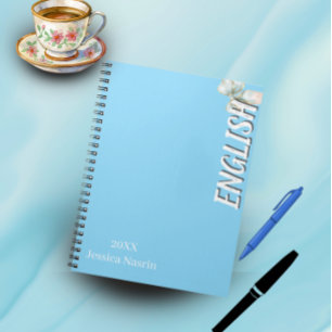 Minimalist Lilac Vertical Text School Subject Notebook