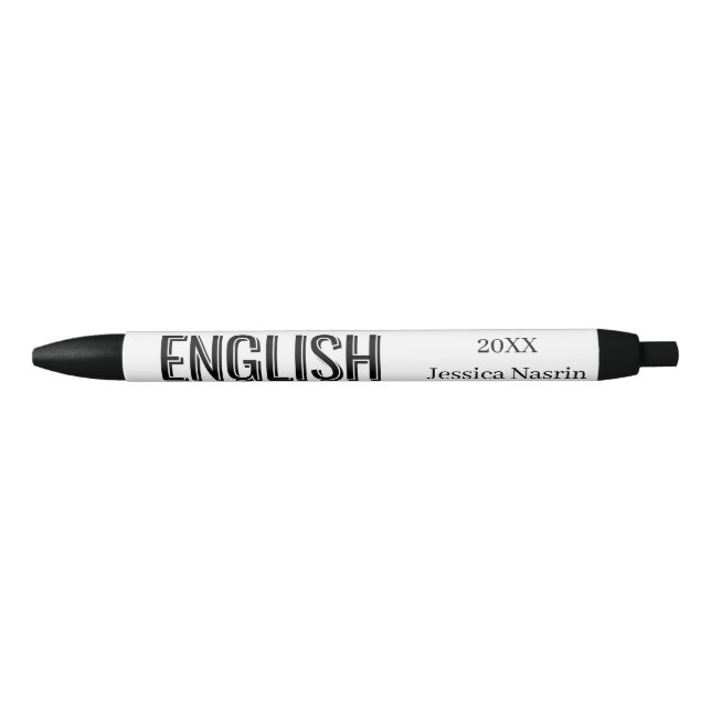 Minimalist Lilac Vertical Text School Subject  Pen (Front)