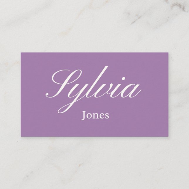 Minimalist lilac wedding , engagement  place card (Front)
