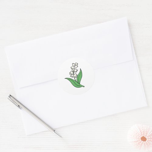 Minimalist Lily of the Valley Wedding  Classic Round Sticker