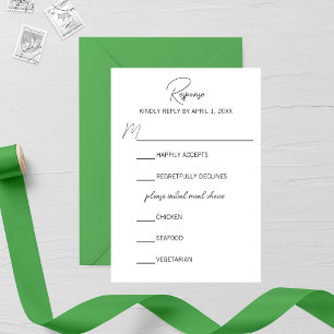 Minimalist Lily of the Valley Wedding RSVP Card