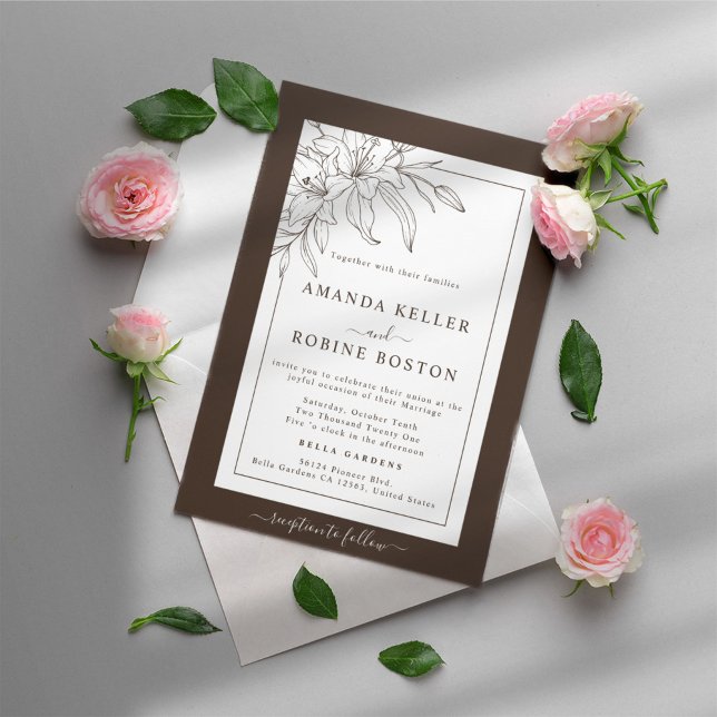 Minimalist Lily Wedding Invitation (Creator Uploaded)