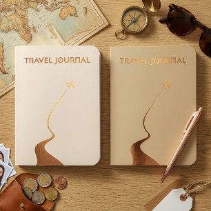 Minimalist line art airplane travel journal