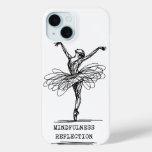 Minimalist Line Art Ballerina Dance Design iPhone 15 Case