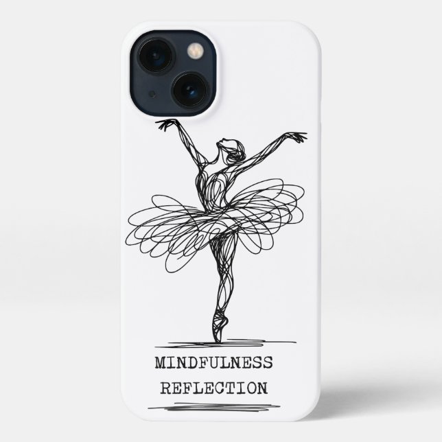 Minimalist Line Art Ballerina Dance Design iPhone Case (Back)