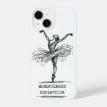 Minimalist Line Art Ballerina Dance Design iPhone 14 Case