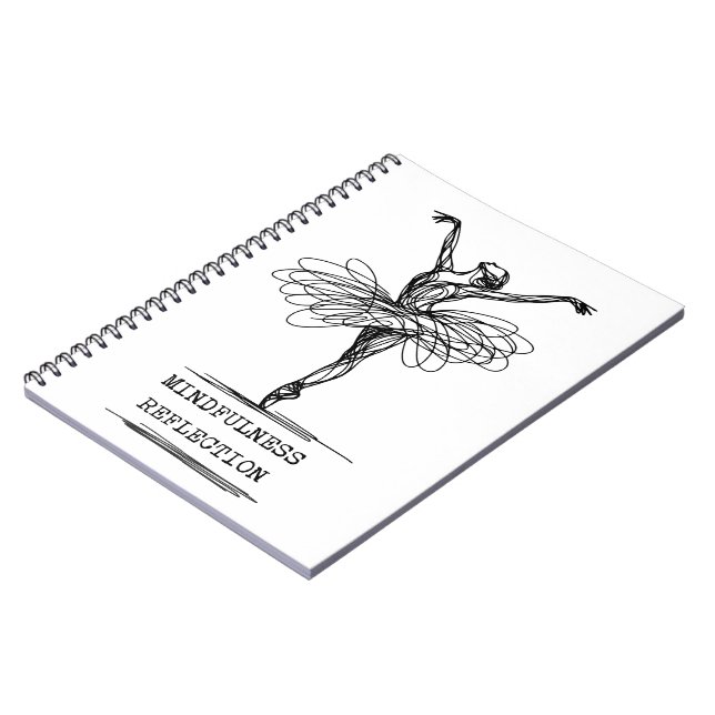 Minimalist Line Art Ballerina Dance Design Notebook (Left Side)