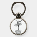 Minimalist Line Art Ballerina Dance Design Phone Ring Stand