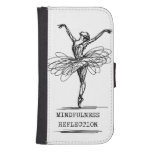 Minimalist Line Art Ballerina Dance Design Galaxy S4 Wallet Case