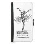 Minimalist Line Art Ballerina Dance Design Samsung Galaxy S5 Wallet Case