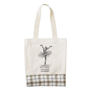 Minimalist Line Art Ballerina Dance Design Zazzle HEART Tote Bag