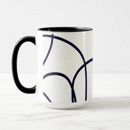 Minimalist Line Art Black and White Mug