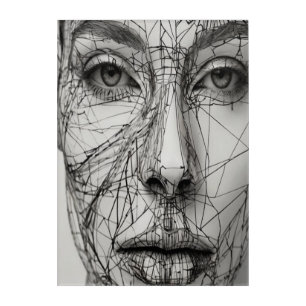 Minimalist Line Art Canvas   Abstract Human Face 