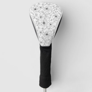 Minimalist Line Art Floral Seamless Pattern (1) Golf Head Cover