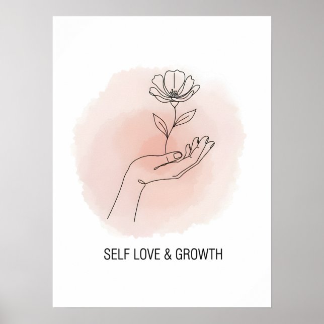 Minimalist Line Art Flower Poster (Front)