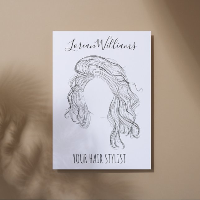 Minimalist Line Art Long Wavy Natural Hair Stylist Flyer (Creator Uploaded)