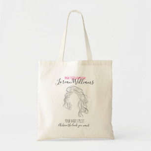 Minimalist Line Art Long Wavy Natural Hair Stylist Tote Bag