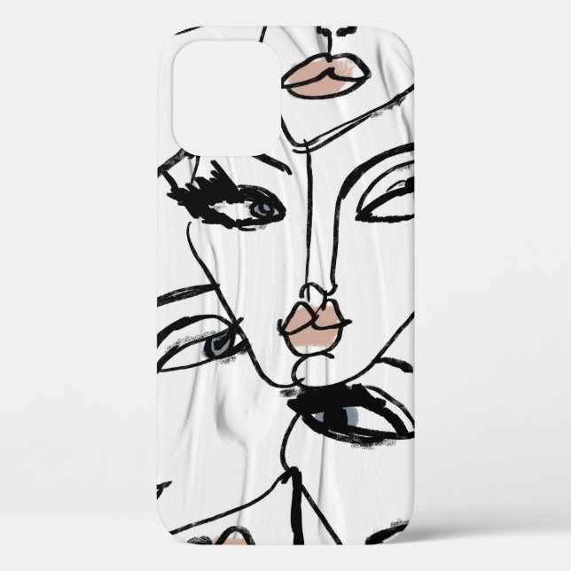Minimalist line art of women faces Case-Mate iPhone case (Back)