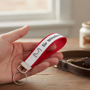 Minimalist Line Art Pet Parent Birthday Gift Wrist Keychain