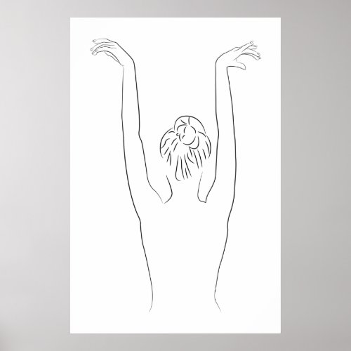 Minimalist Line Art Woman Body Modern Illustration Poster
