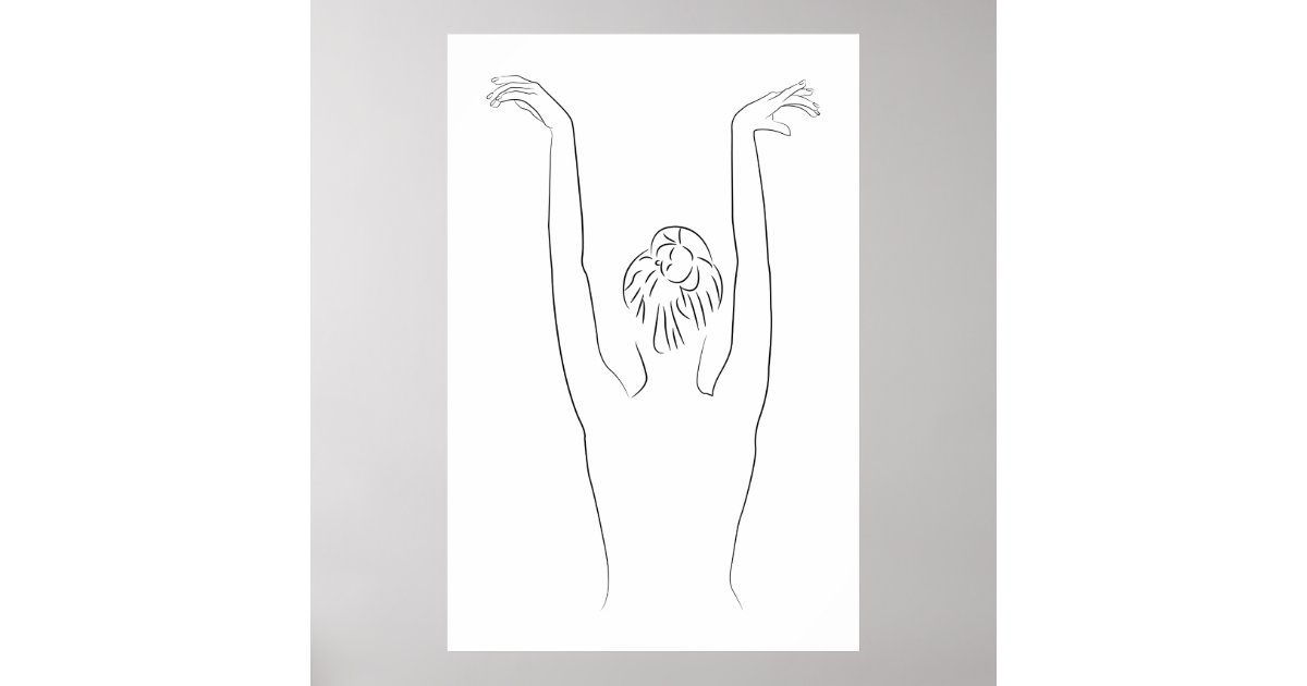 Minimalist Line Art Woman Body Modern Illustration Poster | Zazzle.com