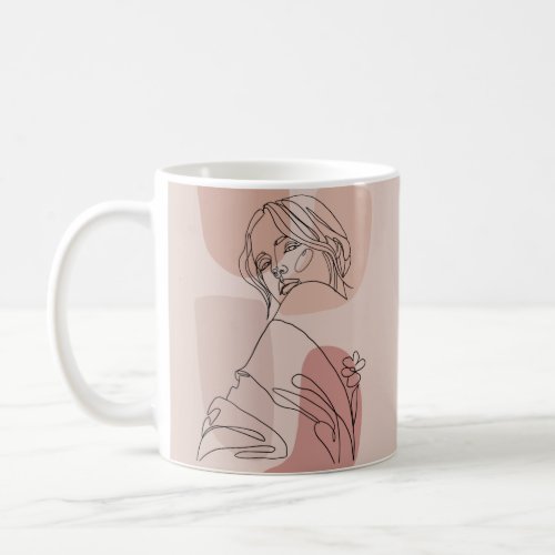 Minimalist Line Art Woman Drawing Fashion Art Coffee Mug