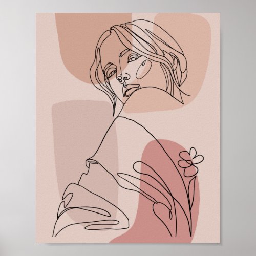 Minimalist Line Art Woman Drawing Fashion Art Poster