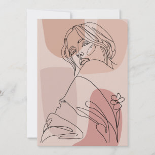 Minimalist Line Art Woman Drawing Fashion Art  Thank You Card