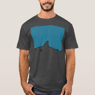 Minimalist Line Drawing Simple Unique Shark Fin  T-Shirt