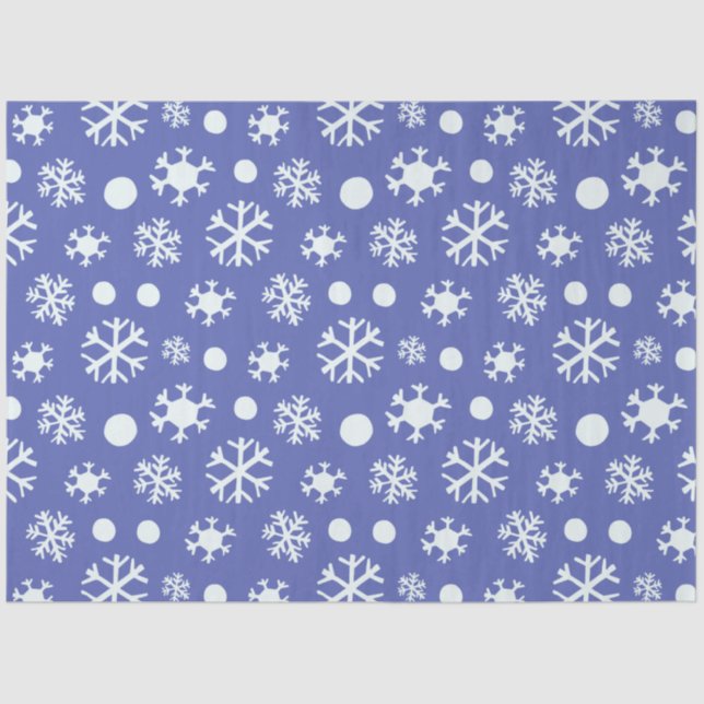 Minimalist Line Drawing Snowflakes Christmas Tissue Paper (Front)
