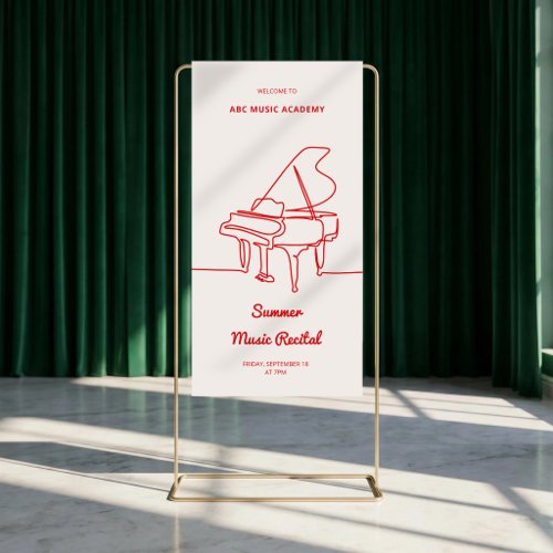 Minimalist Line Grand Piano Music Recital Banner